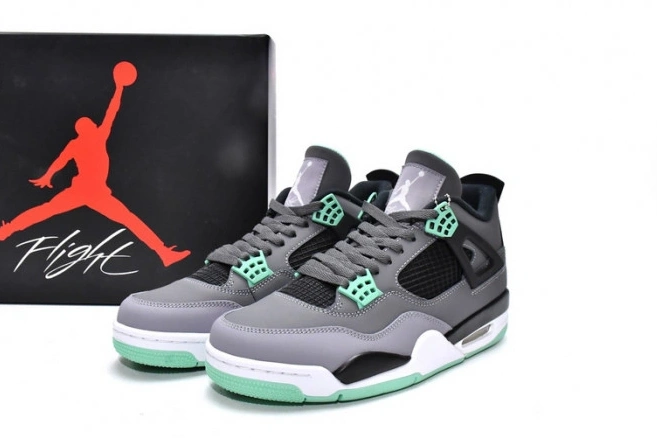 1st Kicks Shoes Retro Jordan Glow 4 Green 308497-033 Air 0817